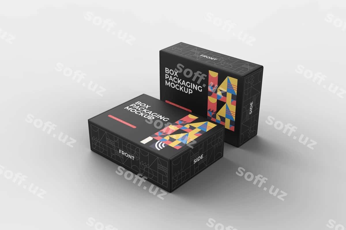 Qadoqlash qutisi maketi | Packaging box mockup 1