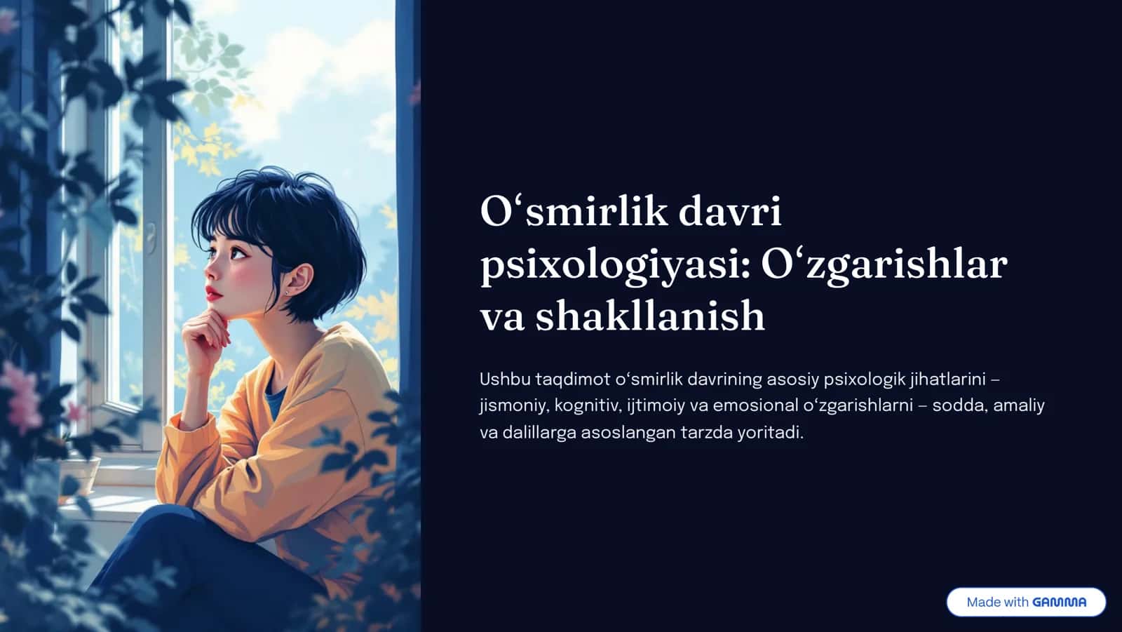 Oʻ4,irlik davri p4ixologiya4i: Oʻzgari4&lar va 4&aklla.i4& 1