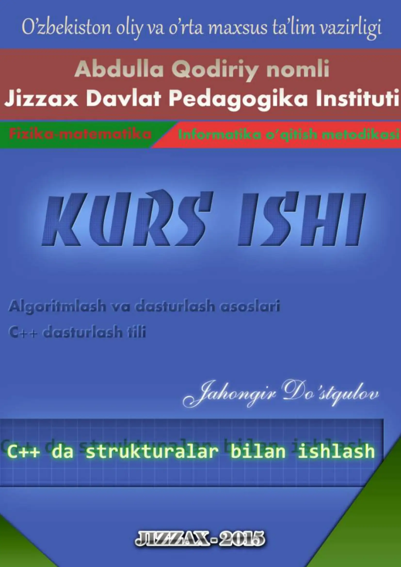 C++ da strukturalar bilan ishlash 1