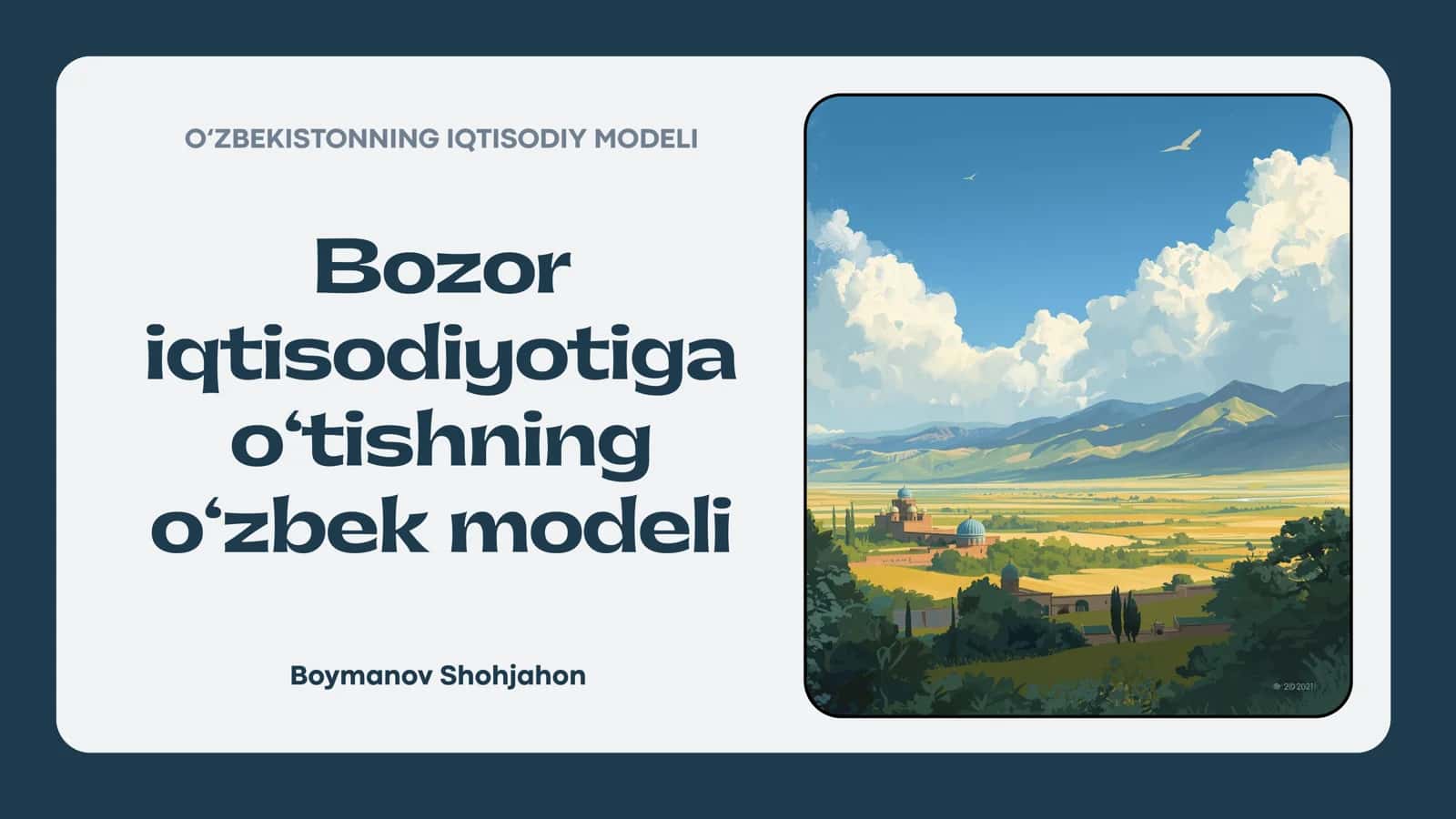 O‘ZBEKISTONNING IQTISODIY MODELI 1