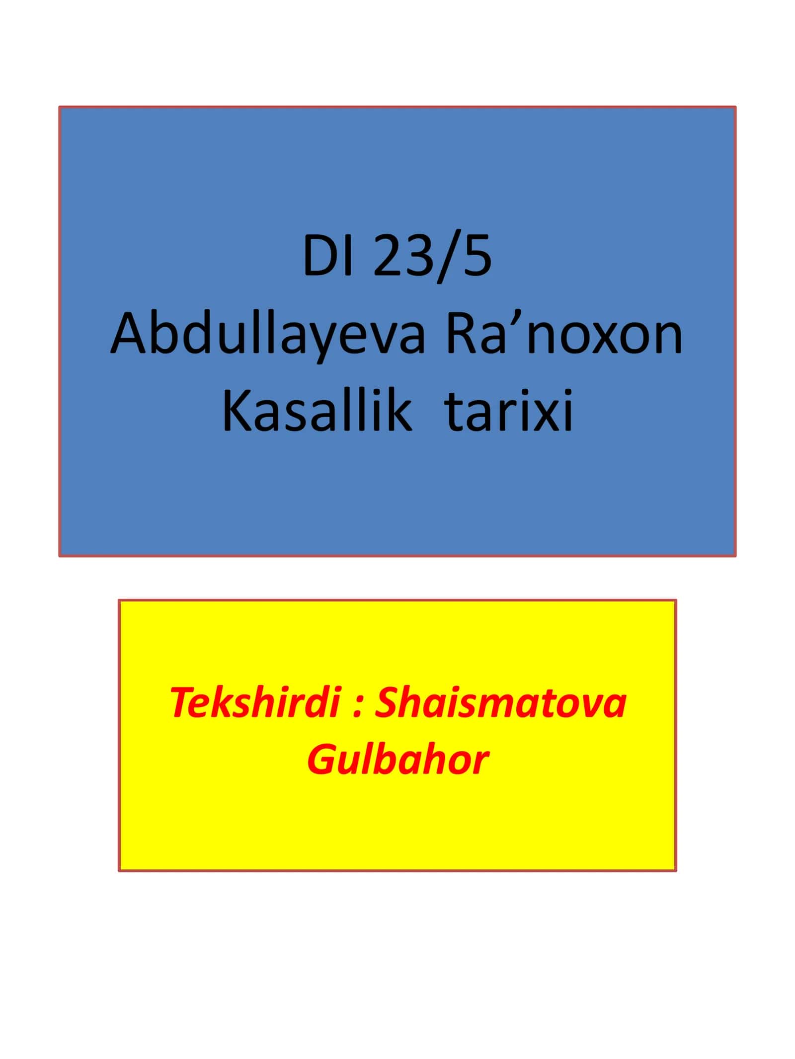 Kasallik tarixi 1