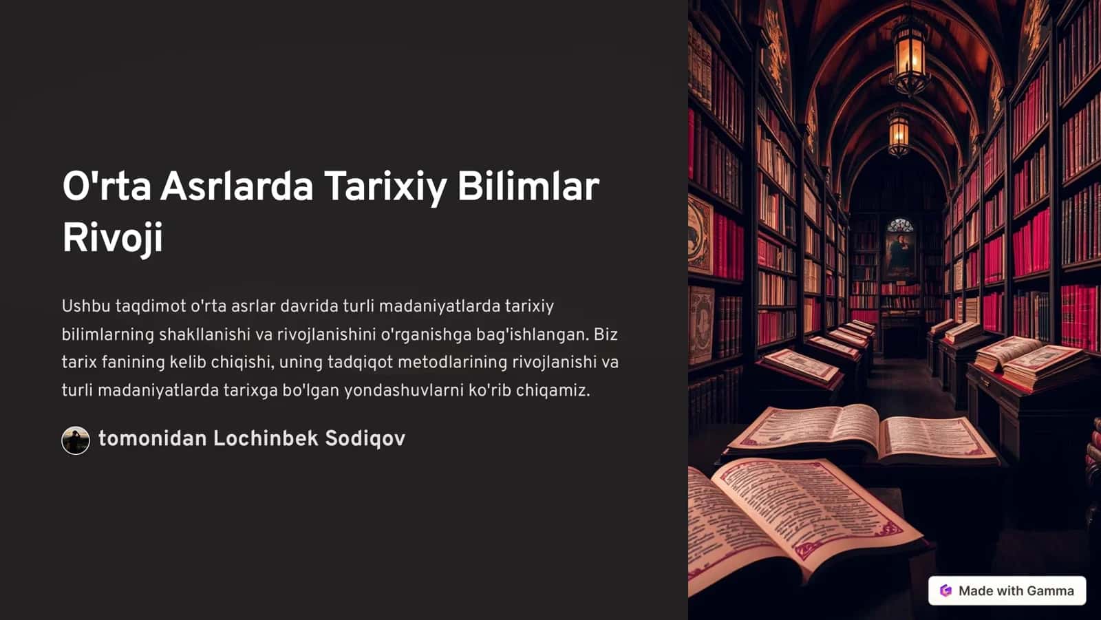 O'rta Asrlarda Tarixiy Bilimlar 1