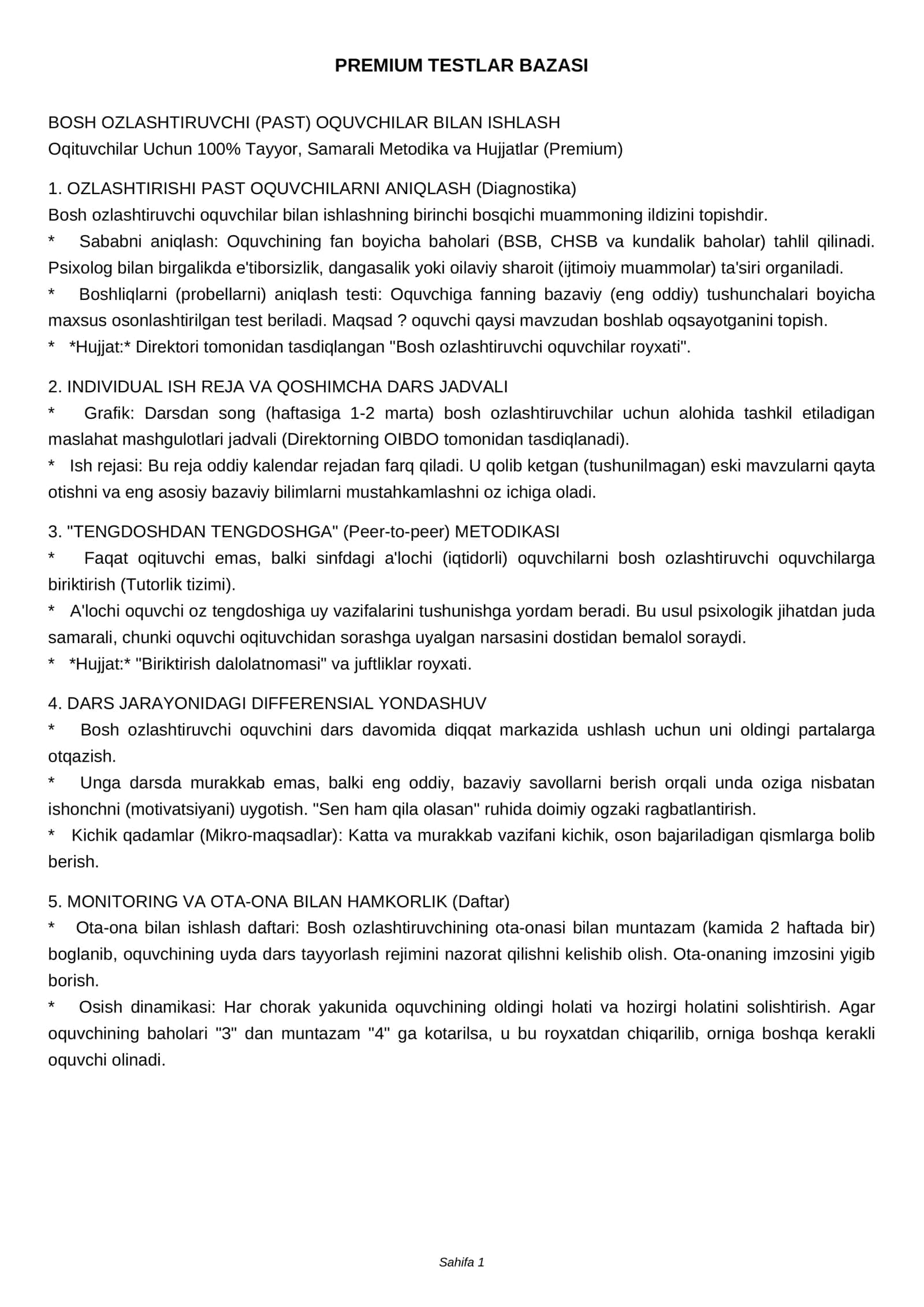 PREMIUM TESTLAR BAZASI 1