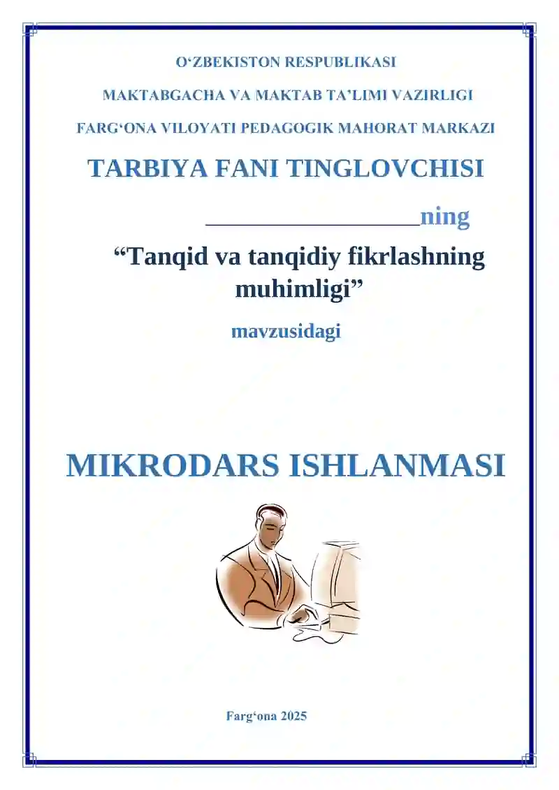 Tanqid va tanqidiy fikrlashning muhimligi