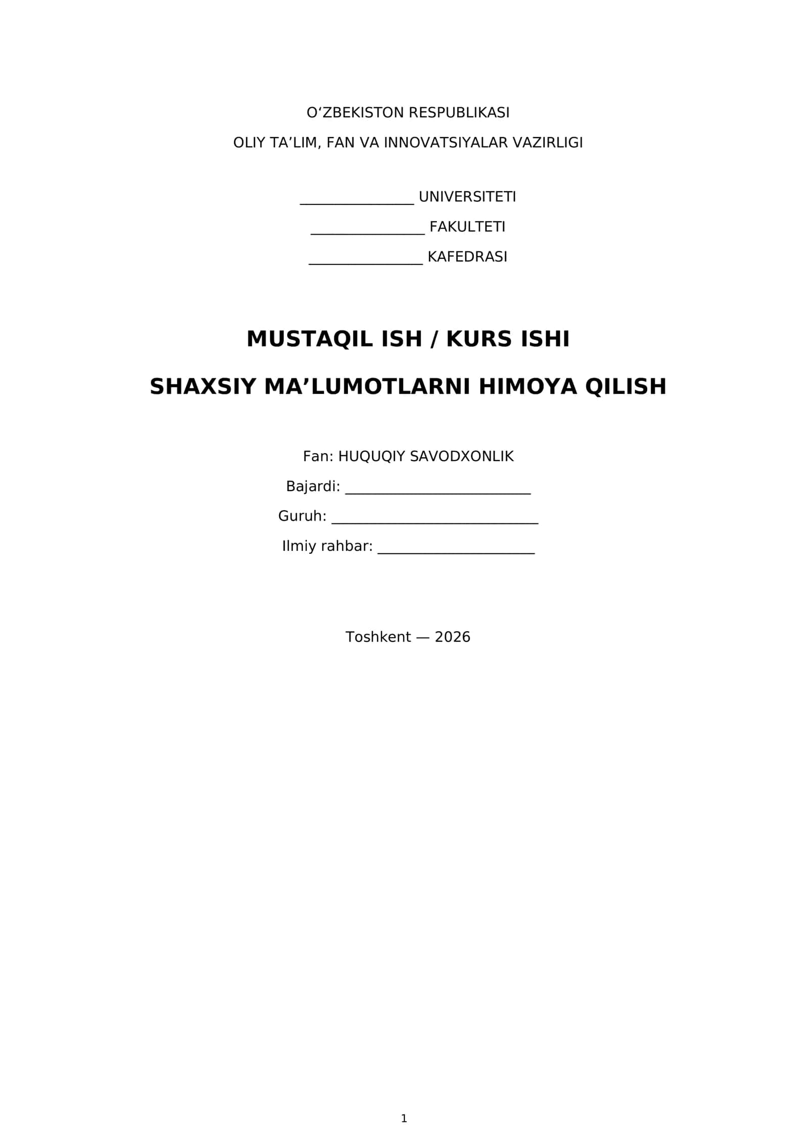 Shaxsiy ma'lumotlarni himoya qilish 1