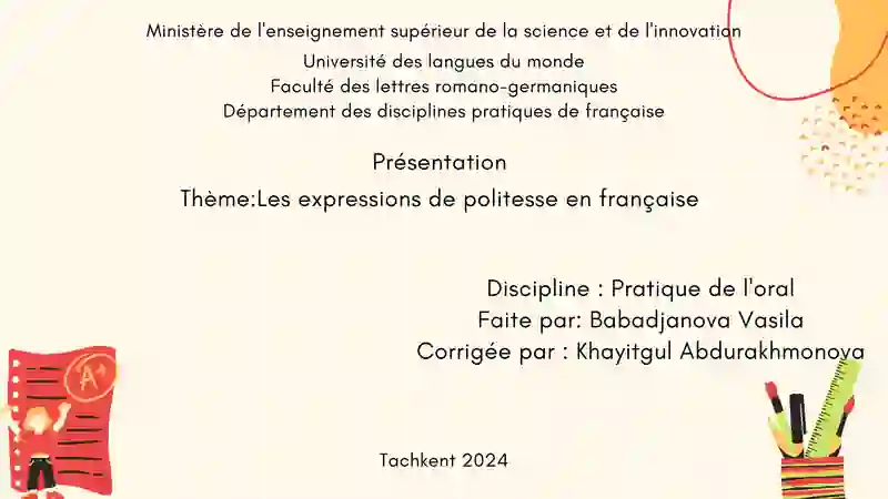 Les expressions de politesse en française