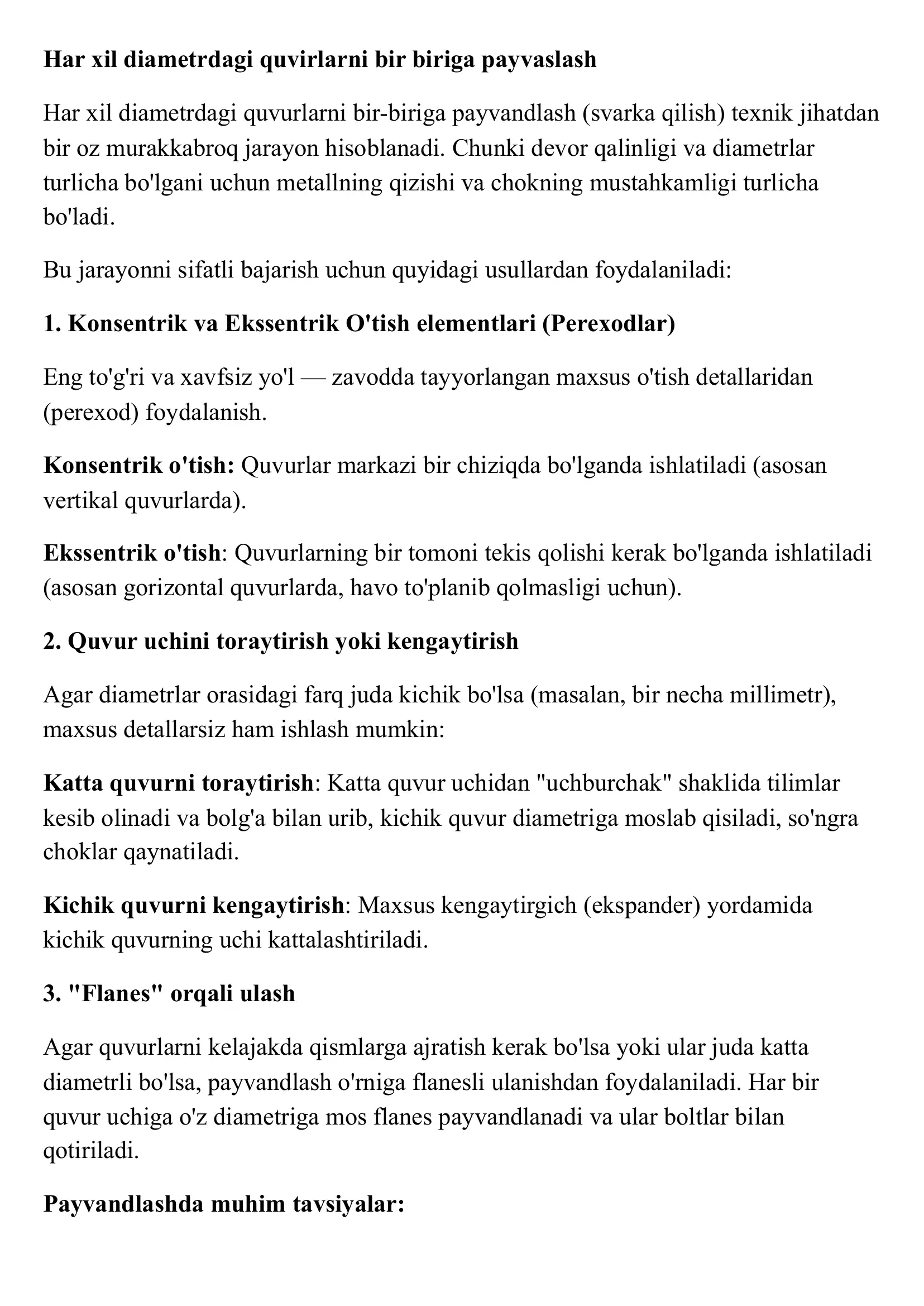 Quvurlar payvandlash 1