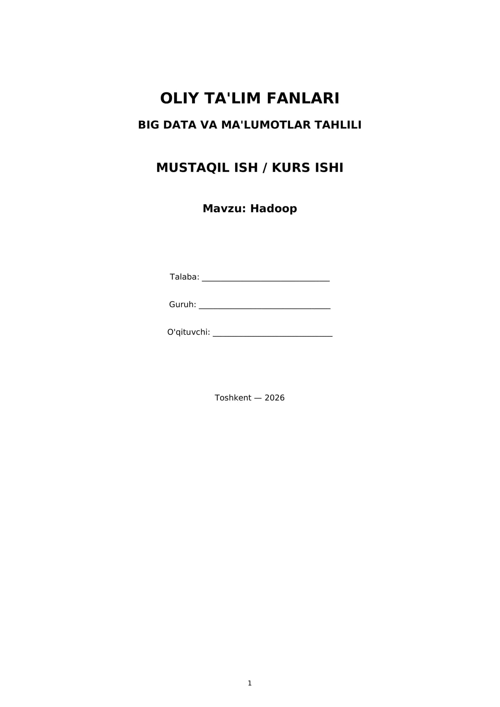 Hadoop 1