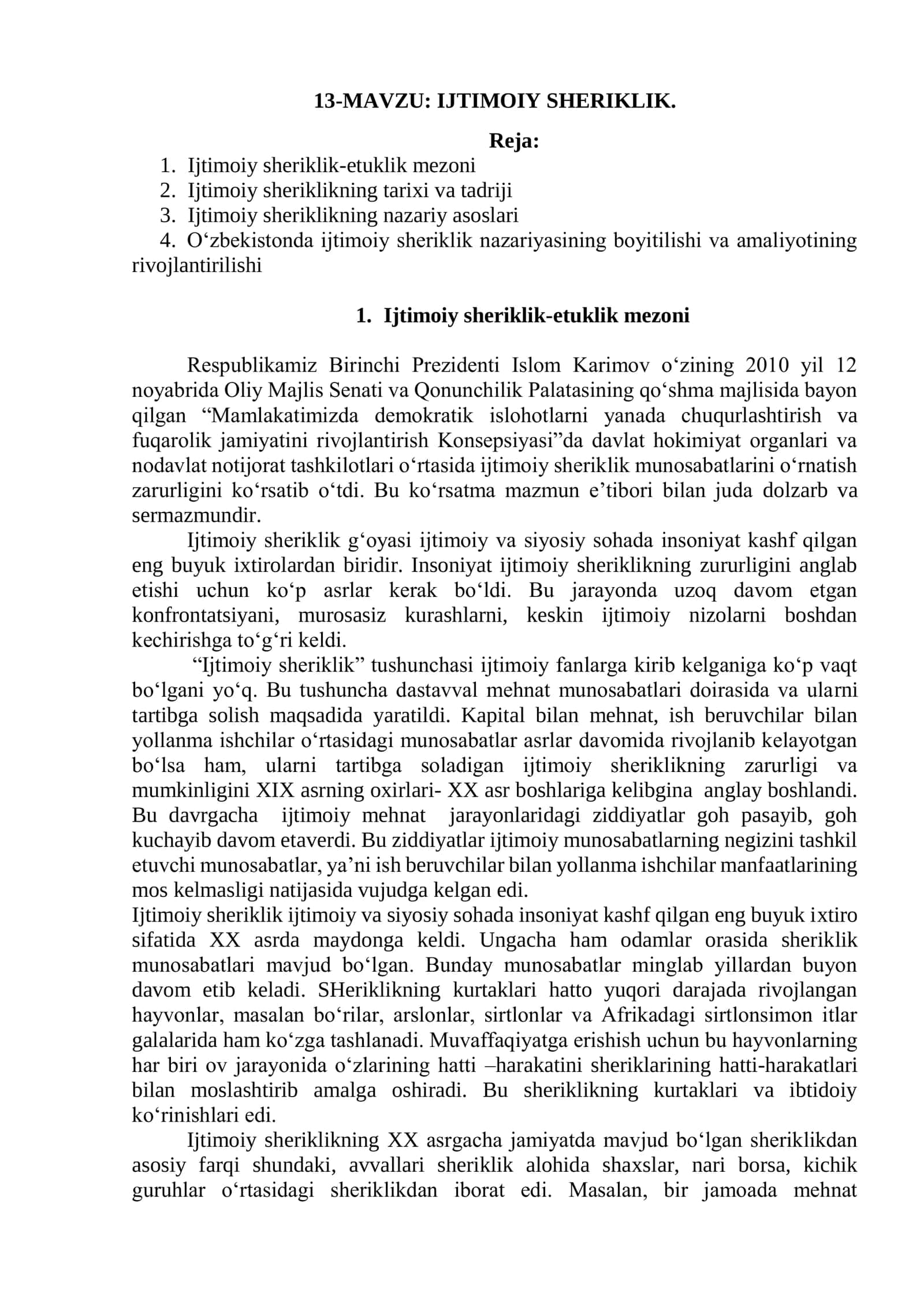 IJTIMOIY SHERIKLIK 1