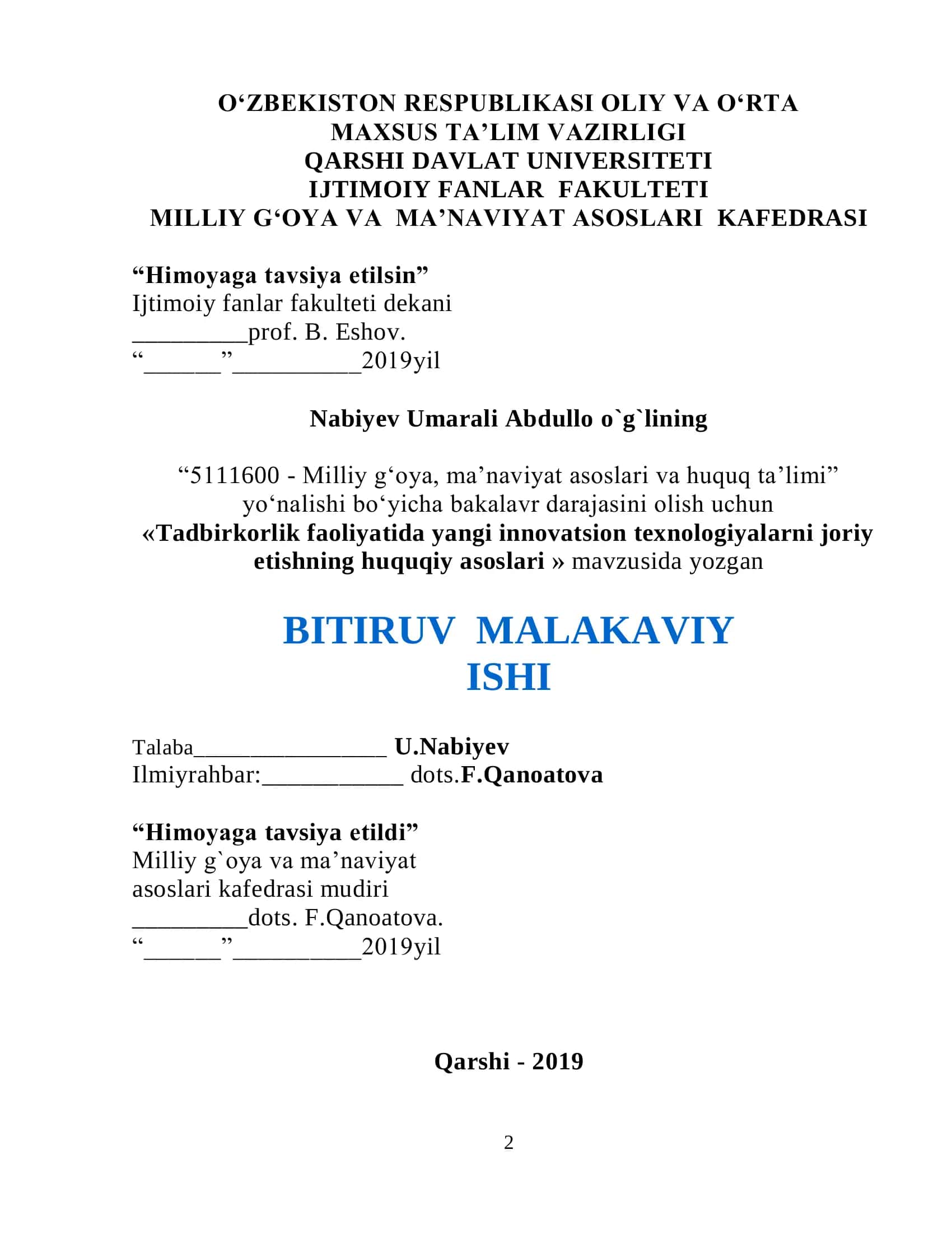 Tadbirkorlik faoliyatida yangi innovatsion texnologiyalarni joriy etishning huquqiy asoslari 1