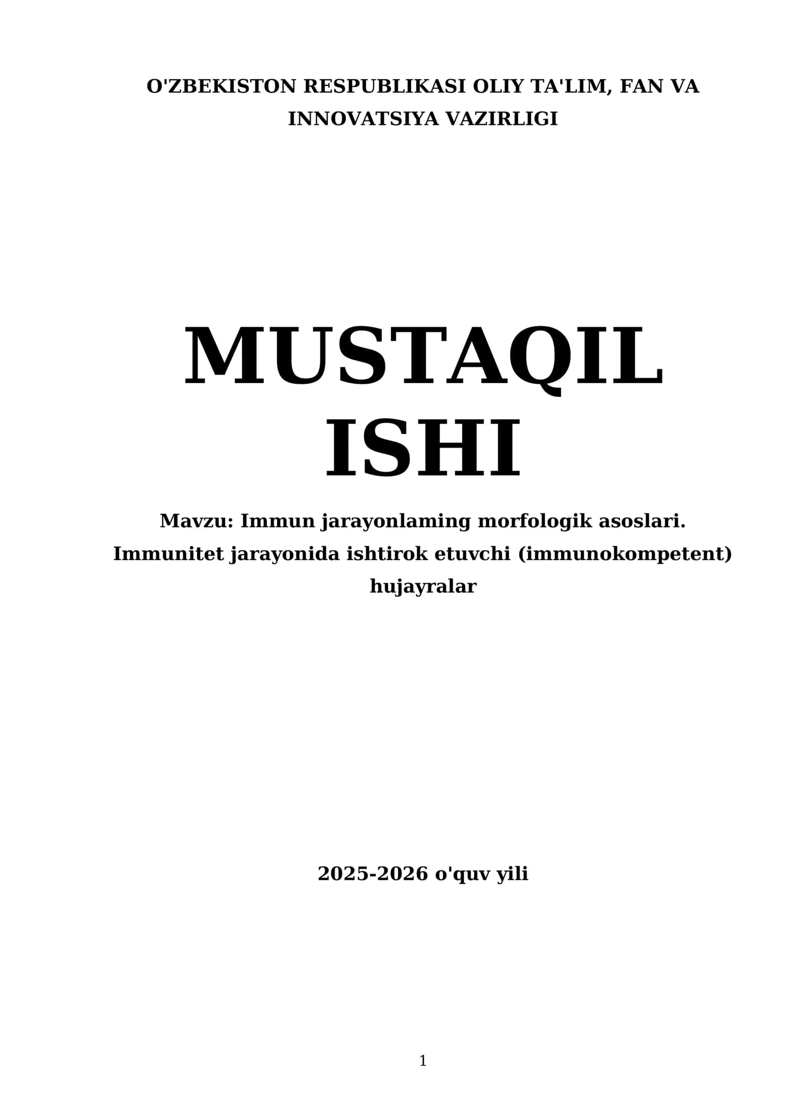 Immun jarayonlaming morfologik asoslari 1