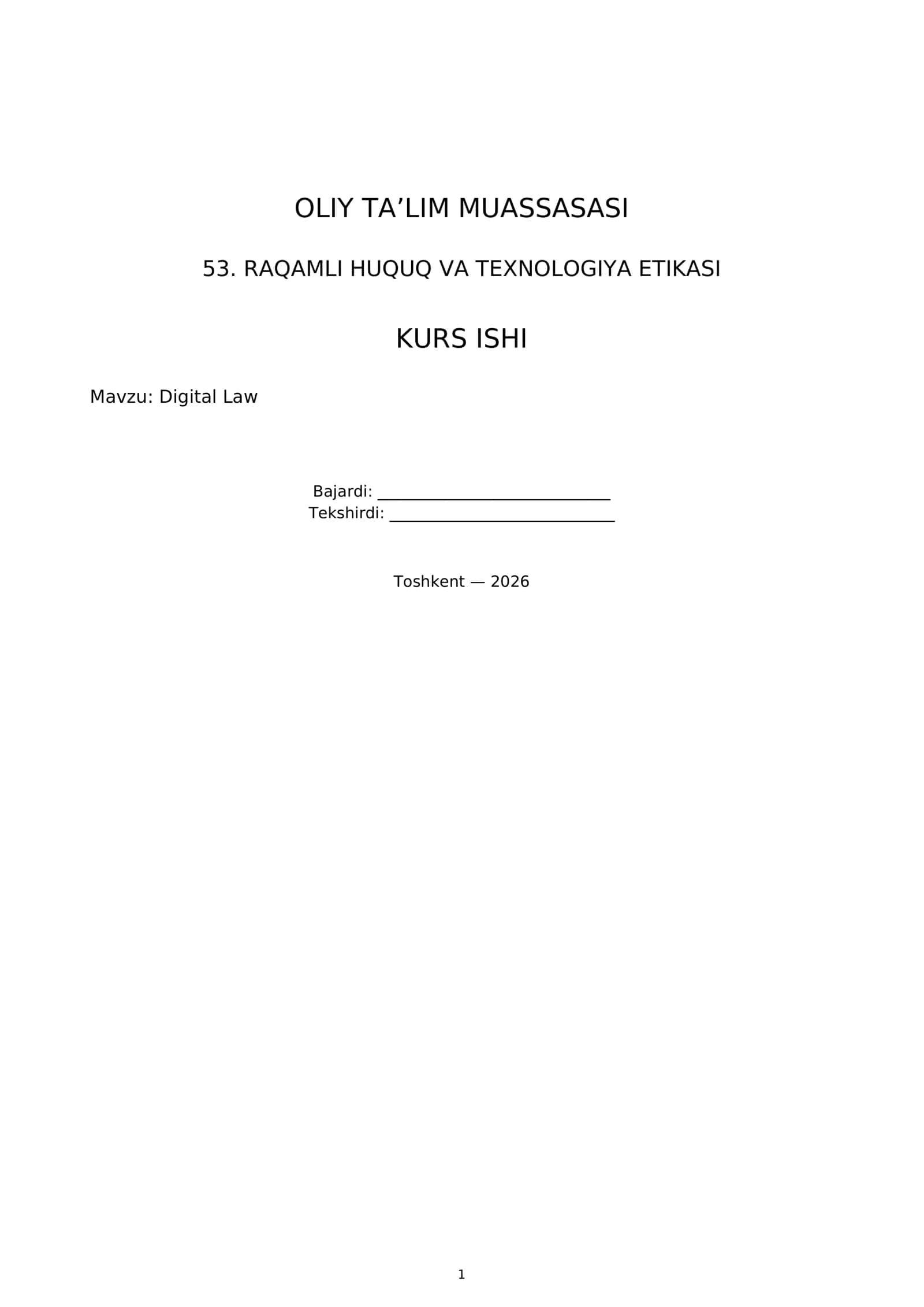 Digital Law 1