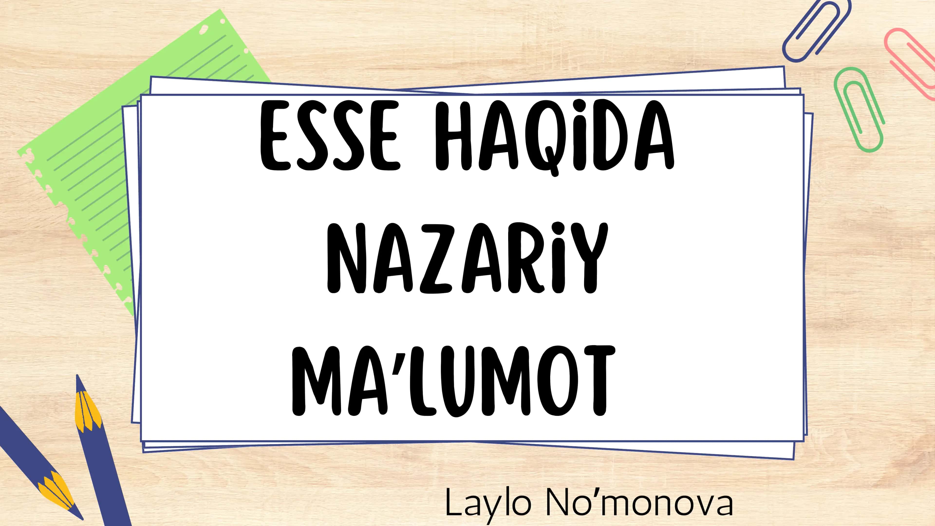 Esse haqida 1