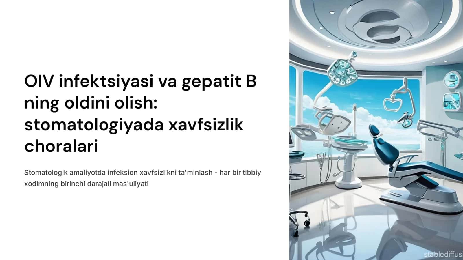 OIV infektsiyasi va gepatit B ning oldini olish  Ortoped-tish shifokorining majburiyatlari  Hamshiraning majburiyatlari kichik tibbiy xodimning majburiyatlari. Vrach stomatologning etika va deontologiyasi Stomatologiyada sterilizatsiya va dezinfeksiya.Vrach stomatologlarning ximoya anjomlari 1