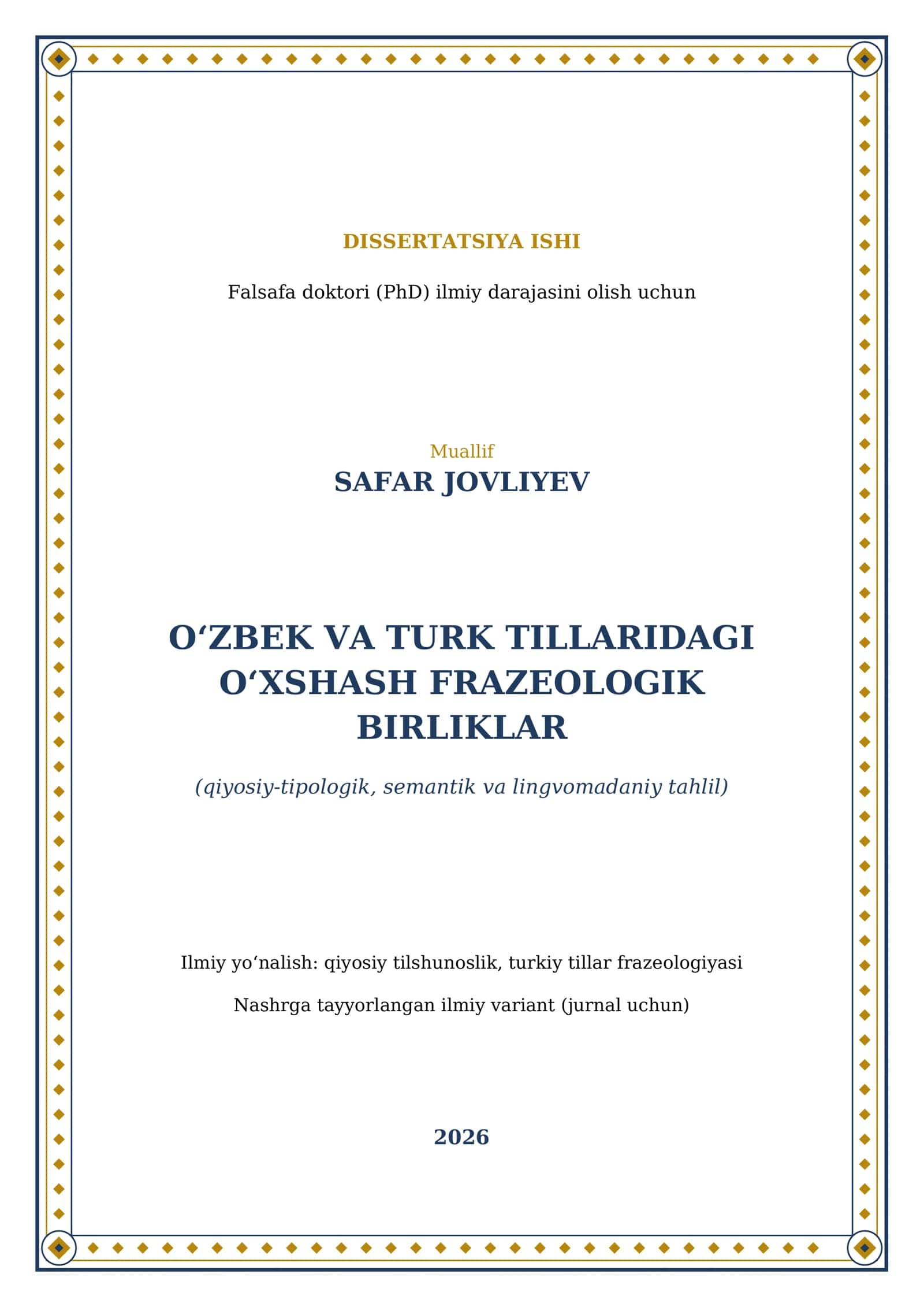 Oʻzbek va turk tillaridagi Oʻxshash Frazeologik Birliklar 1