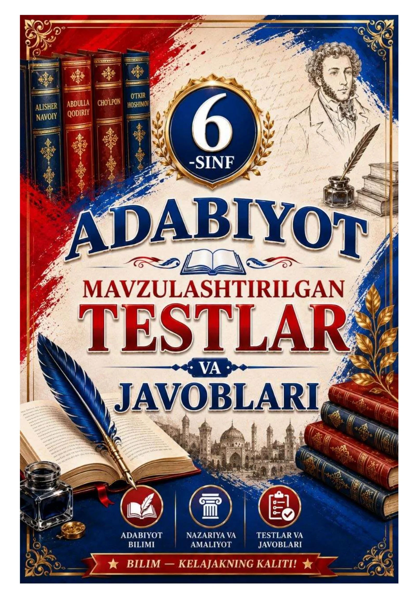 6-SINF ADABIYOT FANIDAN MAVZULASHTIRILGAN TESTLAR 2026 YIL 1
