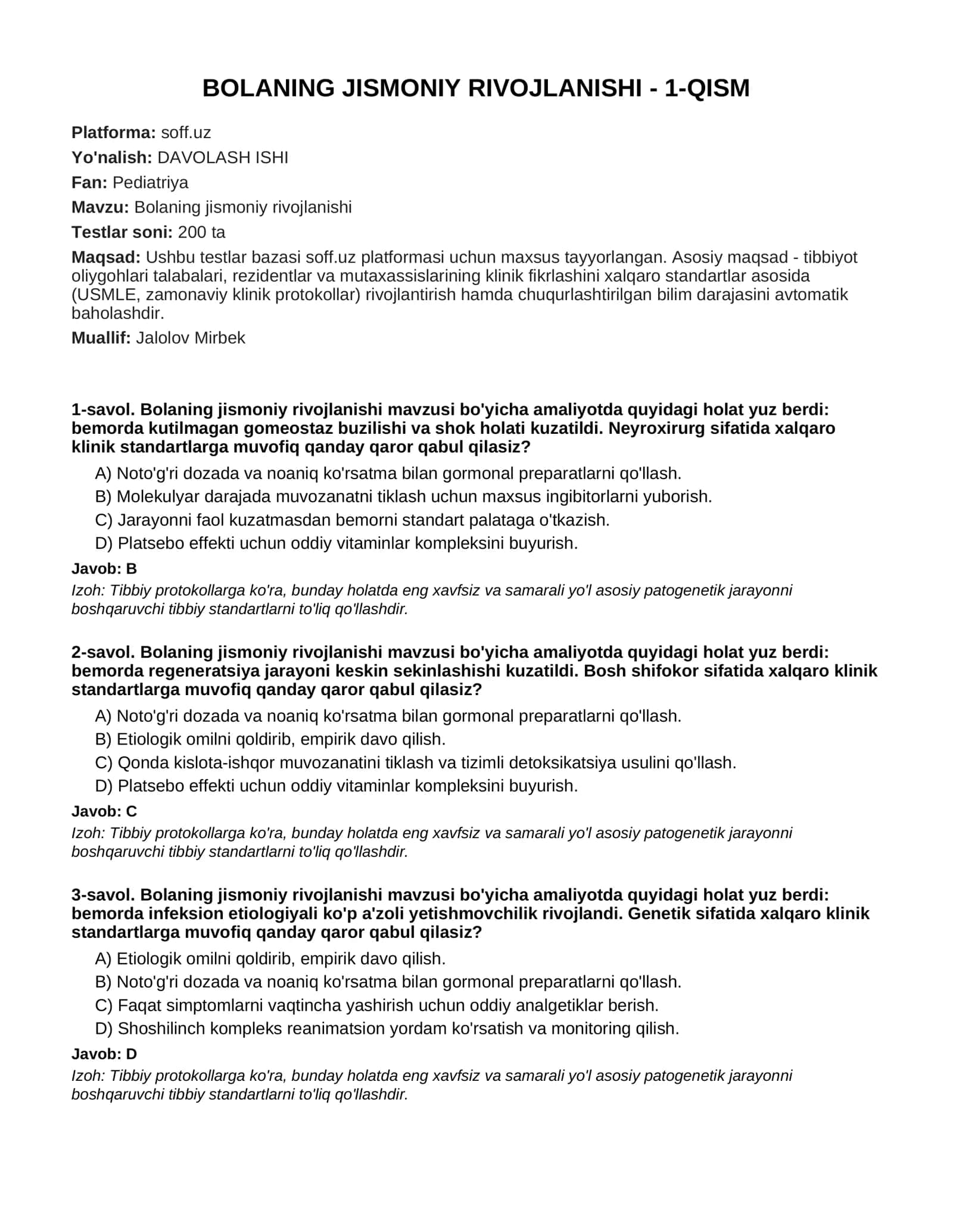 BOLANING JISMONIY RIVOJLANISHI - 1-QISM 1