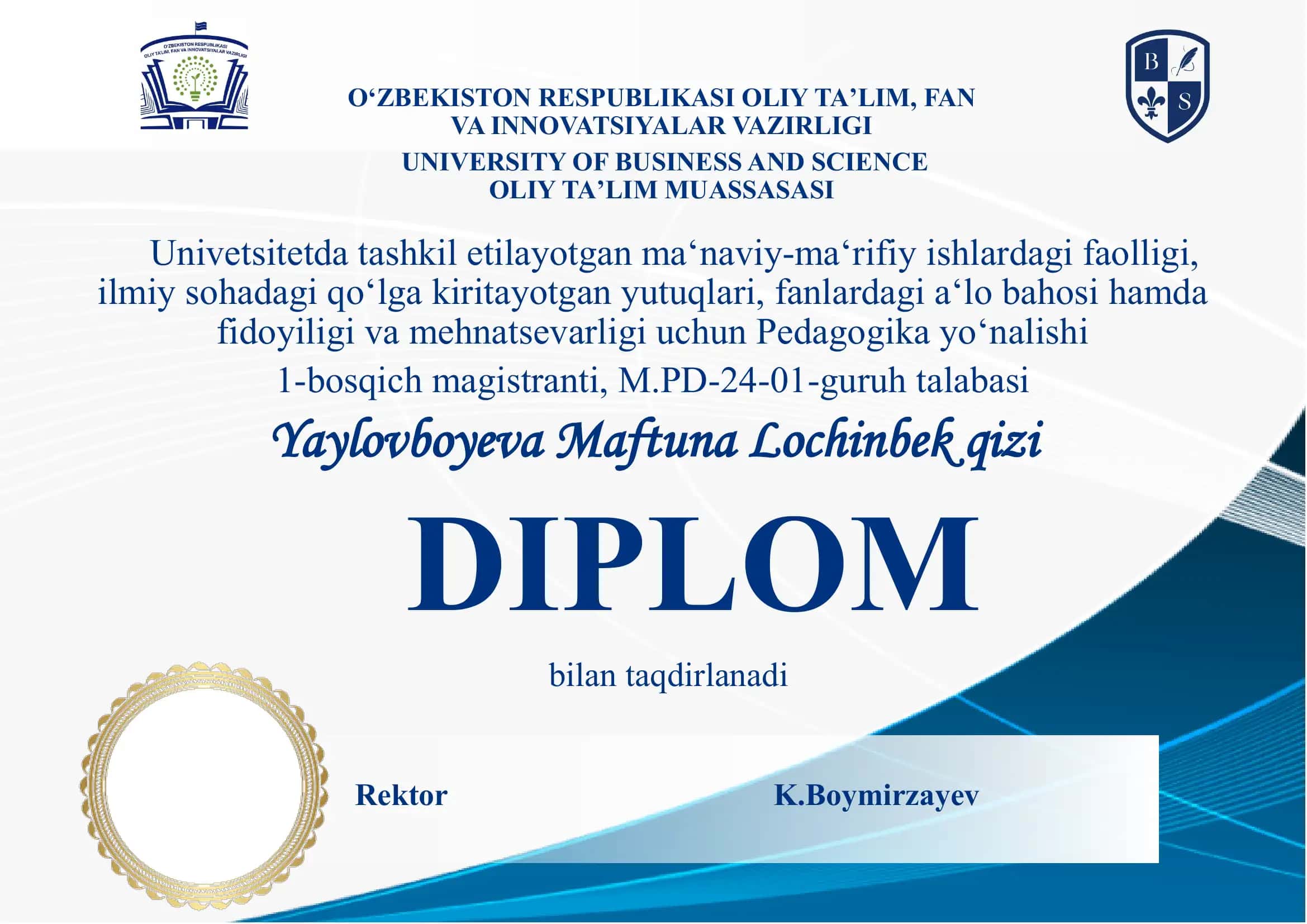 "Pedagogika yo‘nalishi" 1