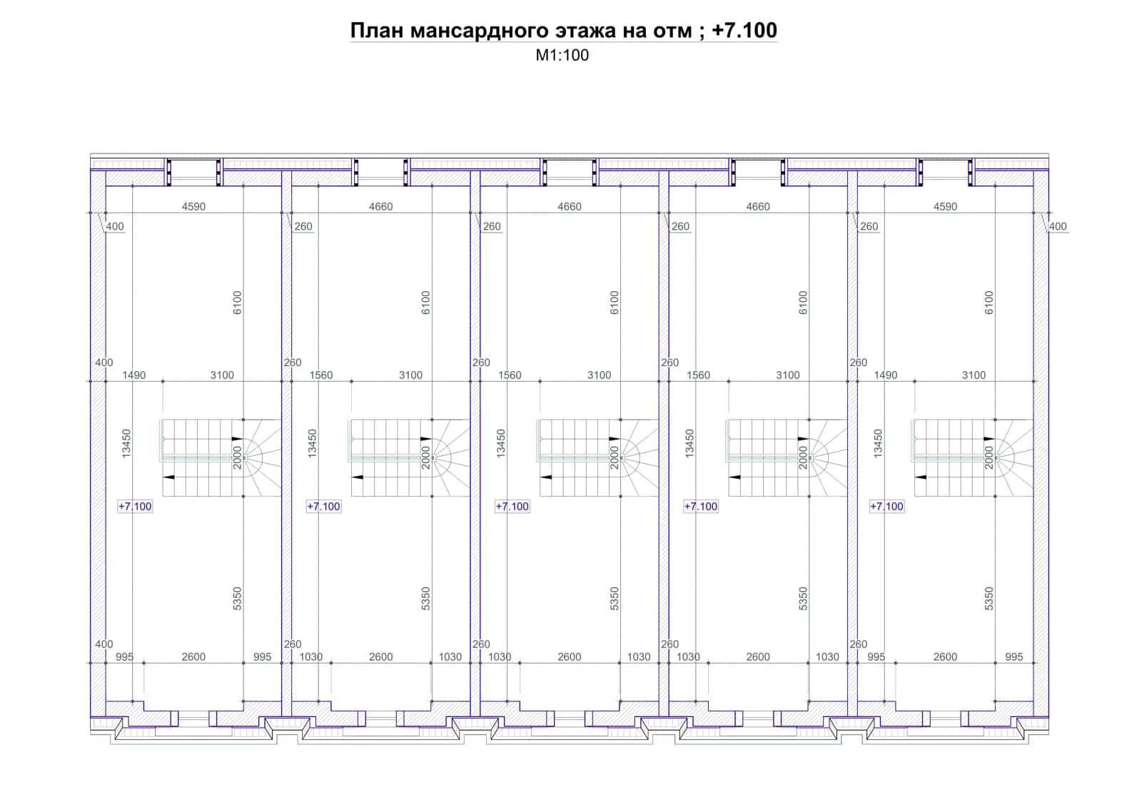План мансардного этажа на отм 1