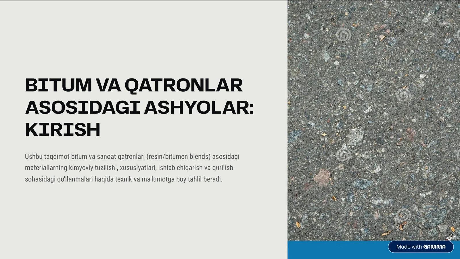 BITUM VA QATRONLAR 1