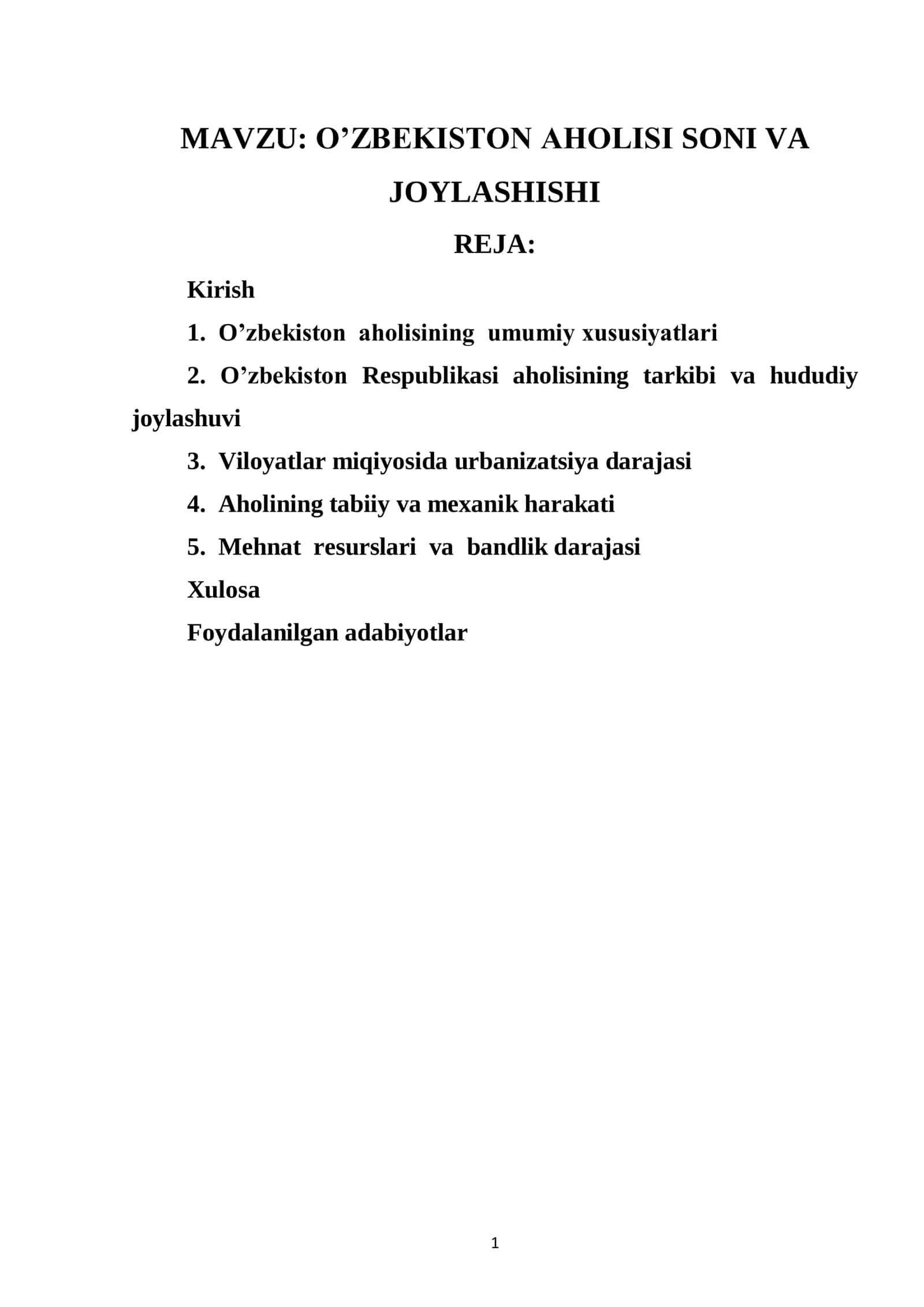 O‘zbekiston aholisi 1