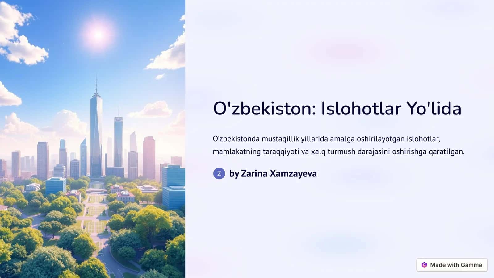 O'zbekiston: Islohotlar Yo'lida 1