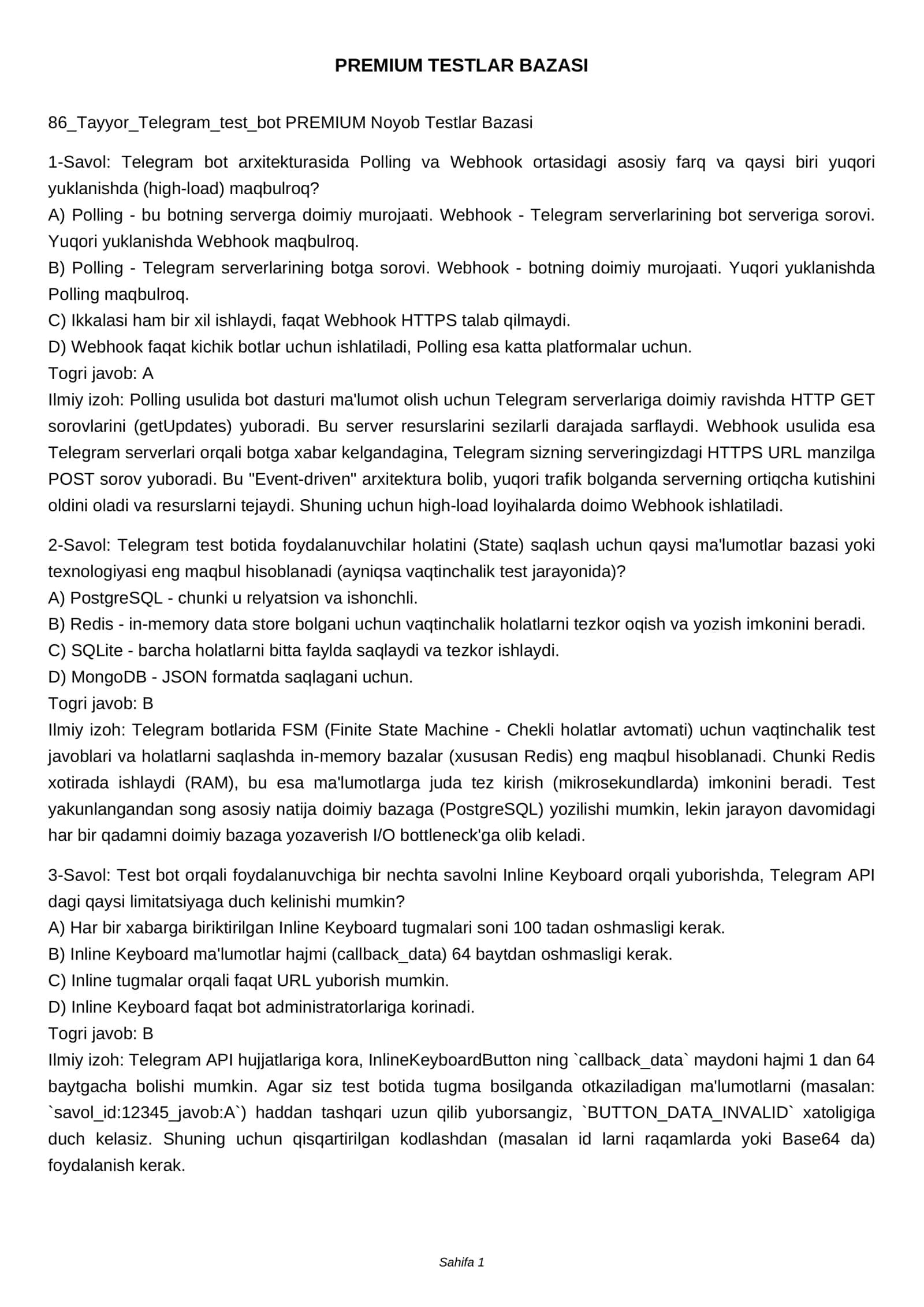 86_Tayyor_Telegram_test_bot PREMIUM Noyob Testlar Bazasi 1