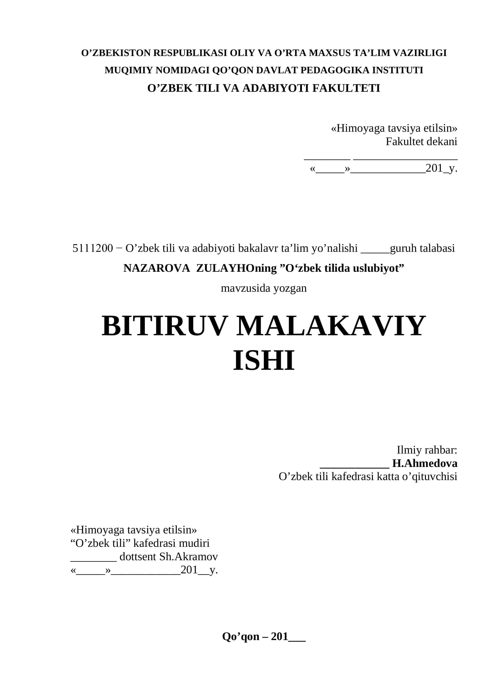 O'zbek Tilida Uslubiyot 1