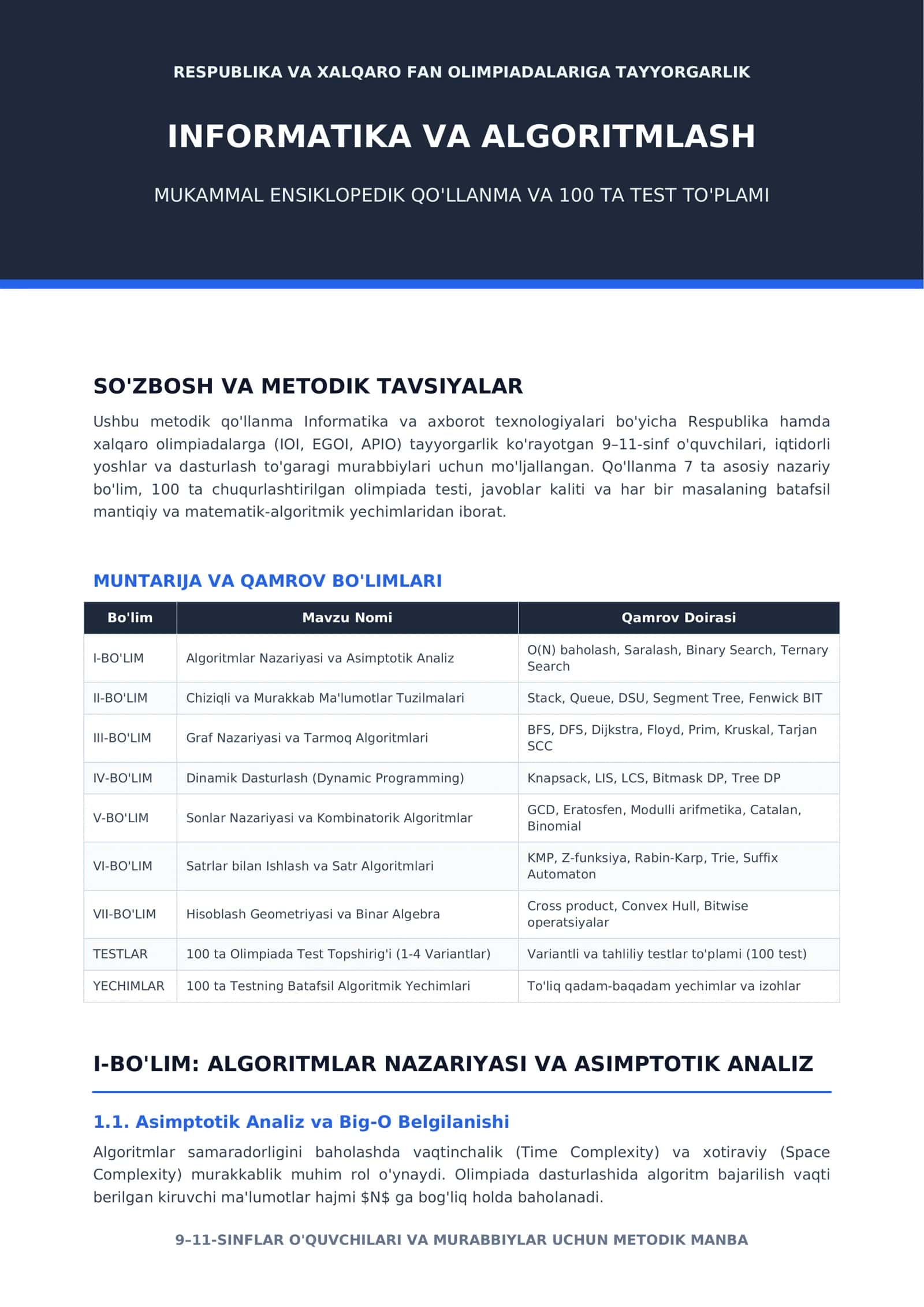 INFORMATIKA VA ALGORITMLASH 1