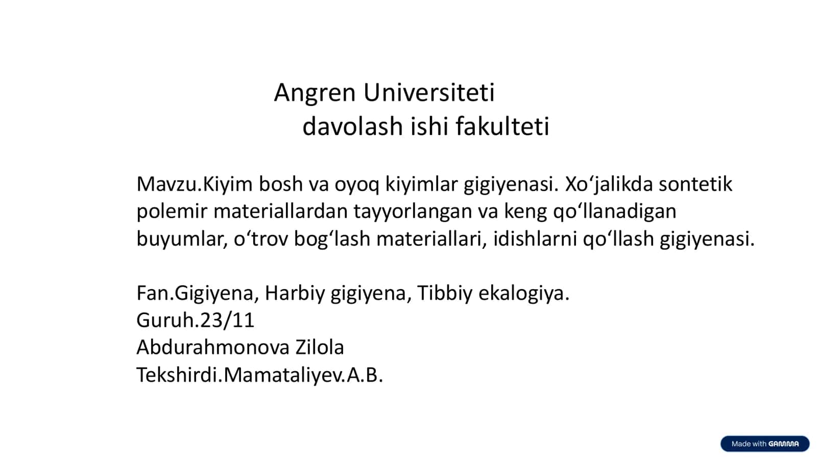 Kiyim-Bosh va Oyoq Kiyimlar Gigiyenasi 1