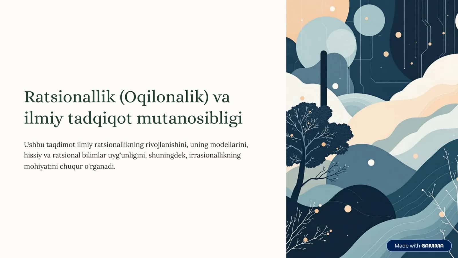 Ratsionallik (Oqilonalik) va ilmiy tadqiqot mutanosibligi 1