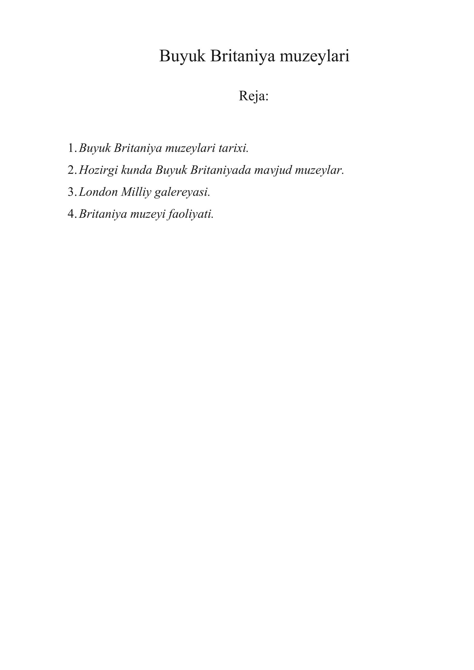 Buyuk Britaniya muzeylari 1