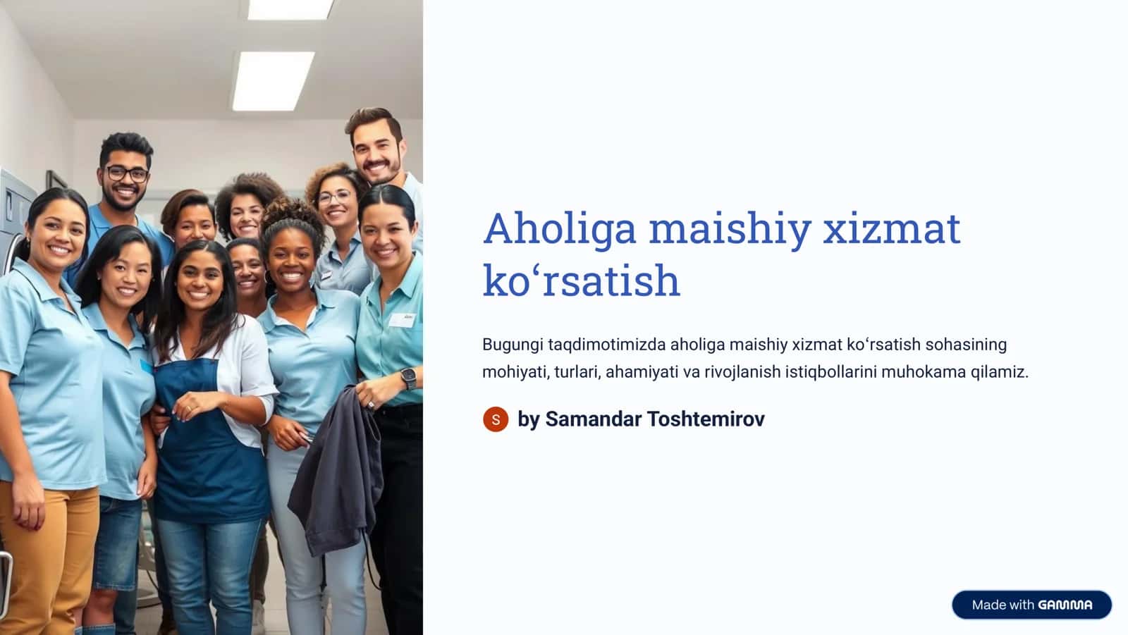 Maishiy xizmat ko»rsatish 1