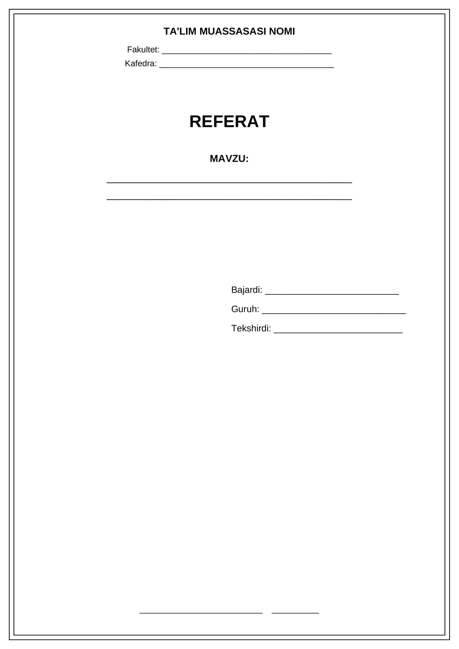REFERAT Fanlar uchun hamma fanda foydalanish mumkin 1