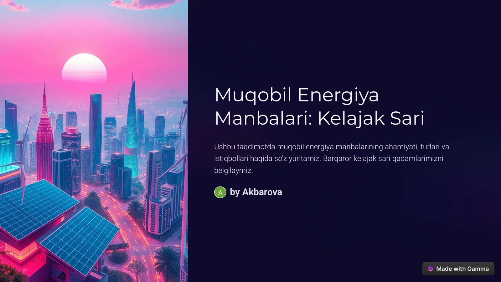 Muqobil Energiya 1