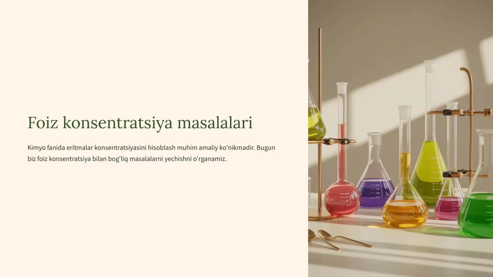 Foiz konsentratsiya masalalari 1