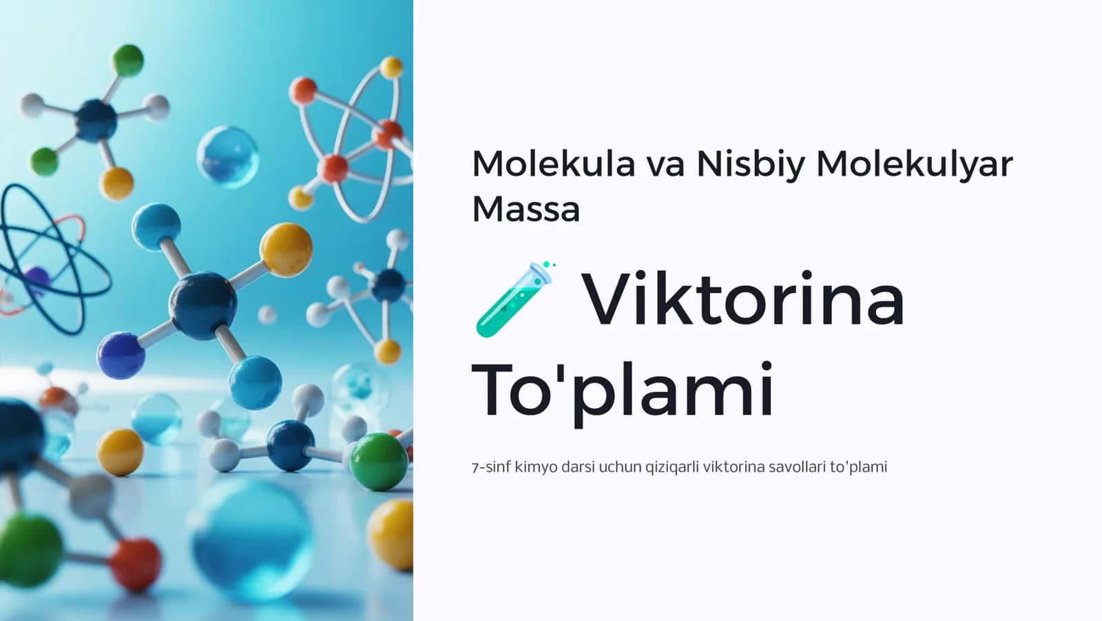 Molekula va Nisbiy Molekulyar Massa 1