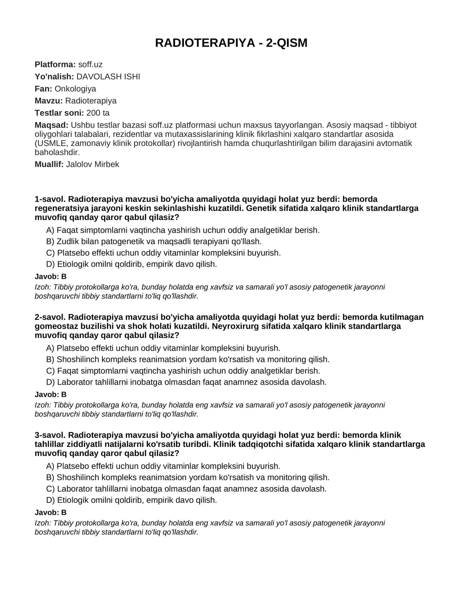 RADIOTERAPIYA - 2-QISM 1