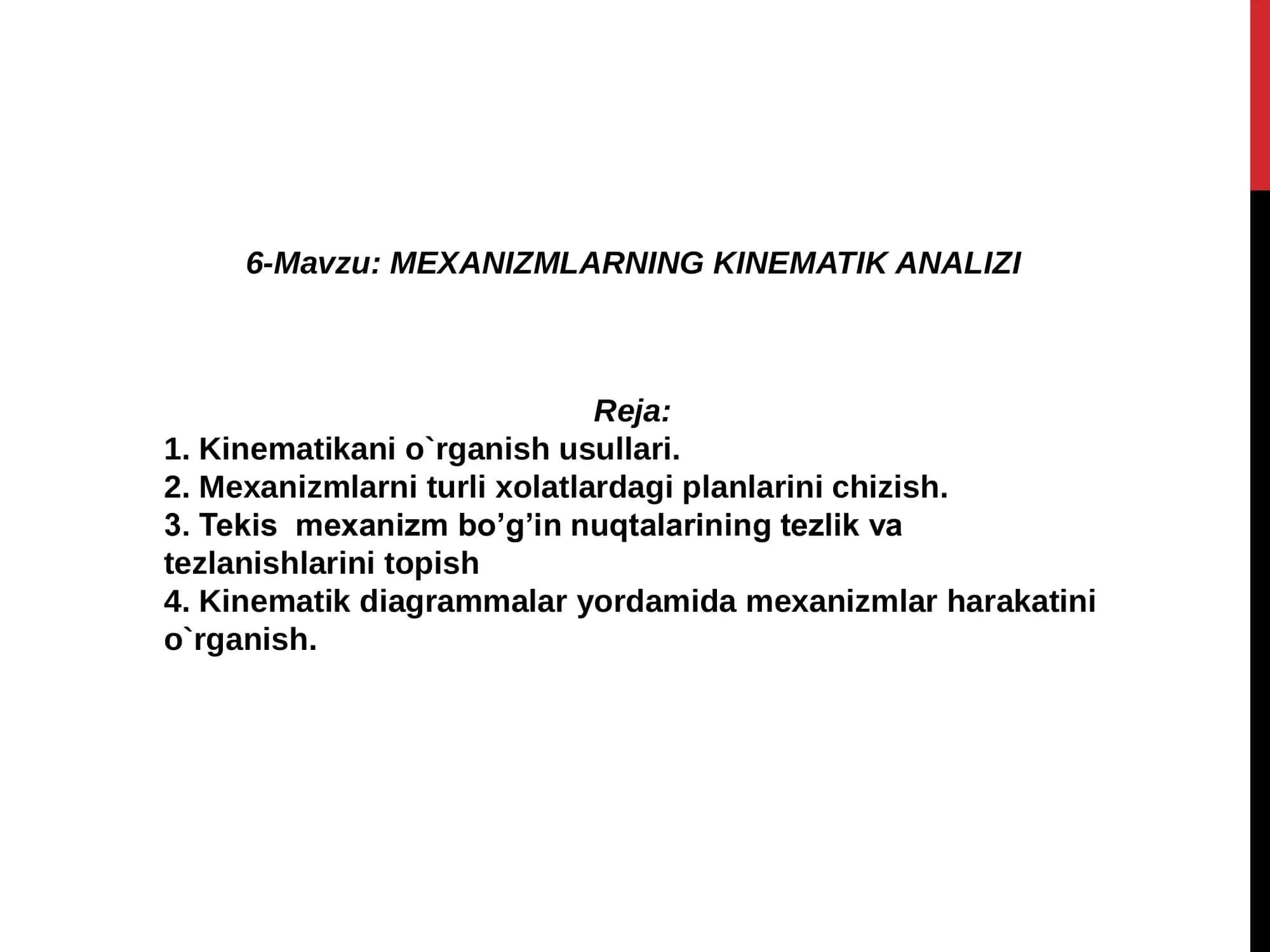 MEXANIZMLARNING KINEMATIK ANALIZI 1