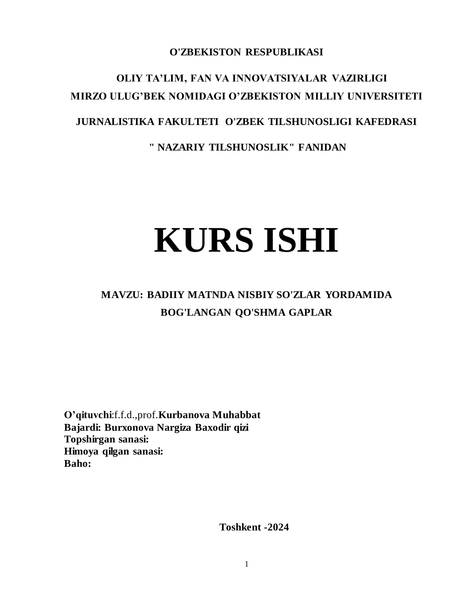 BADIIY MATNDA NISBIY SO'ZLAR YORDAMIDA BOG'LANGAN QO'SHMA GAPLAR 1