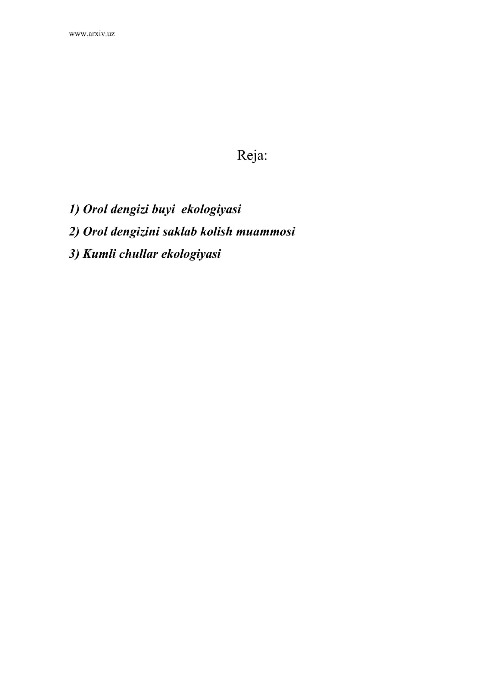 Orol dengizi buyi ekologiyasi 1