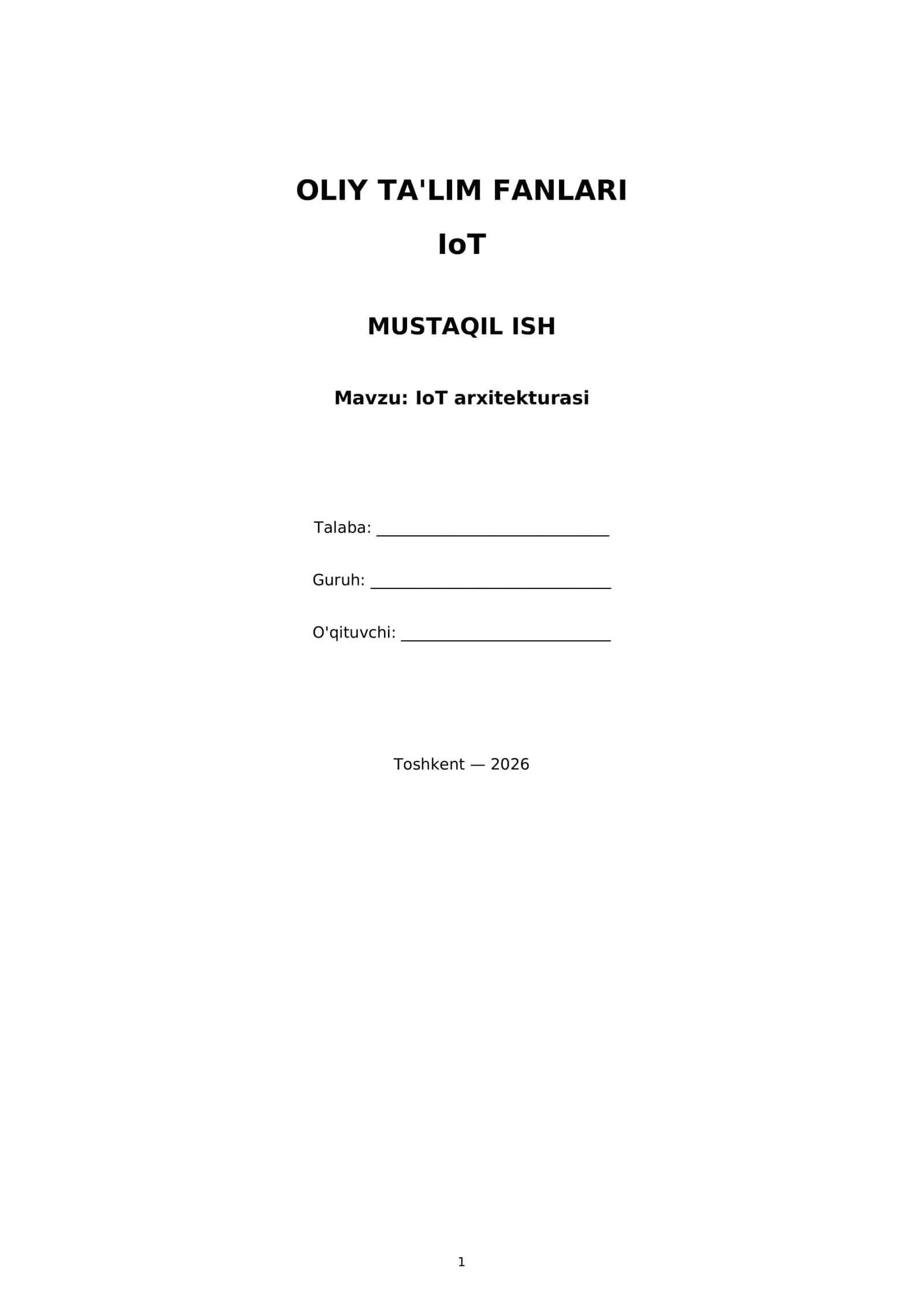 IoT arxitekturasi 1