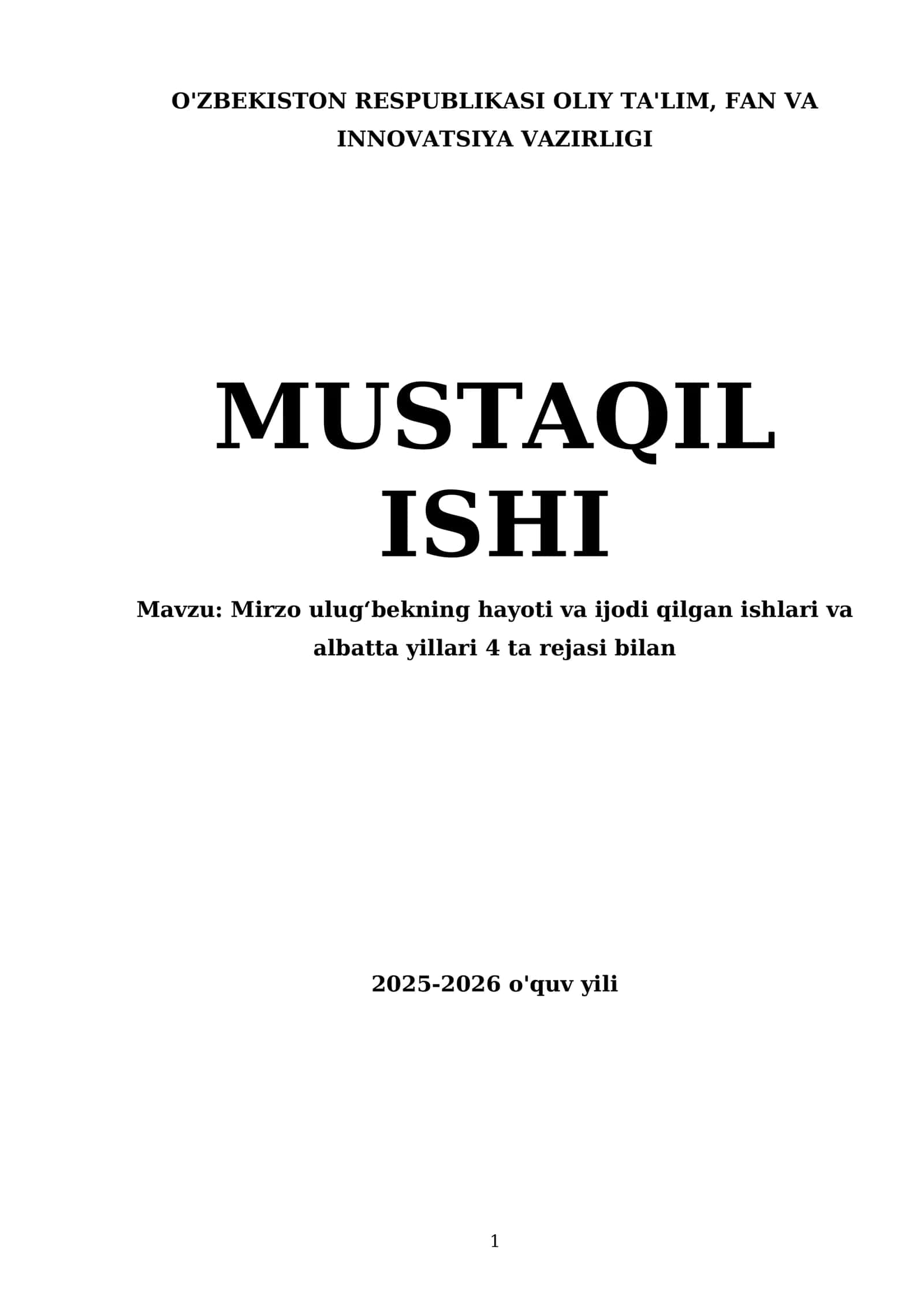 Mirzo ulugʻbekning hayoti va ijodi qilgan ishlari va albatta yillari 4 ta rejasi bilan 1