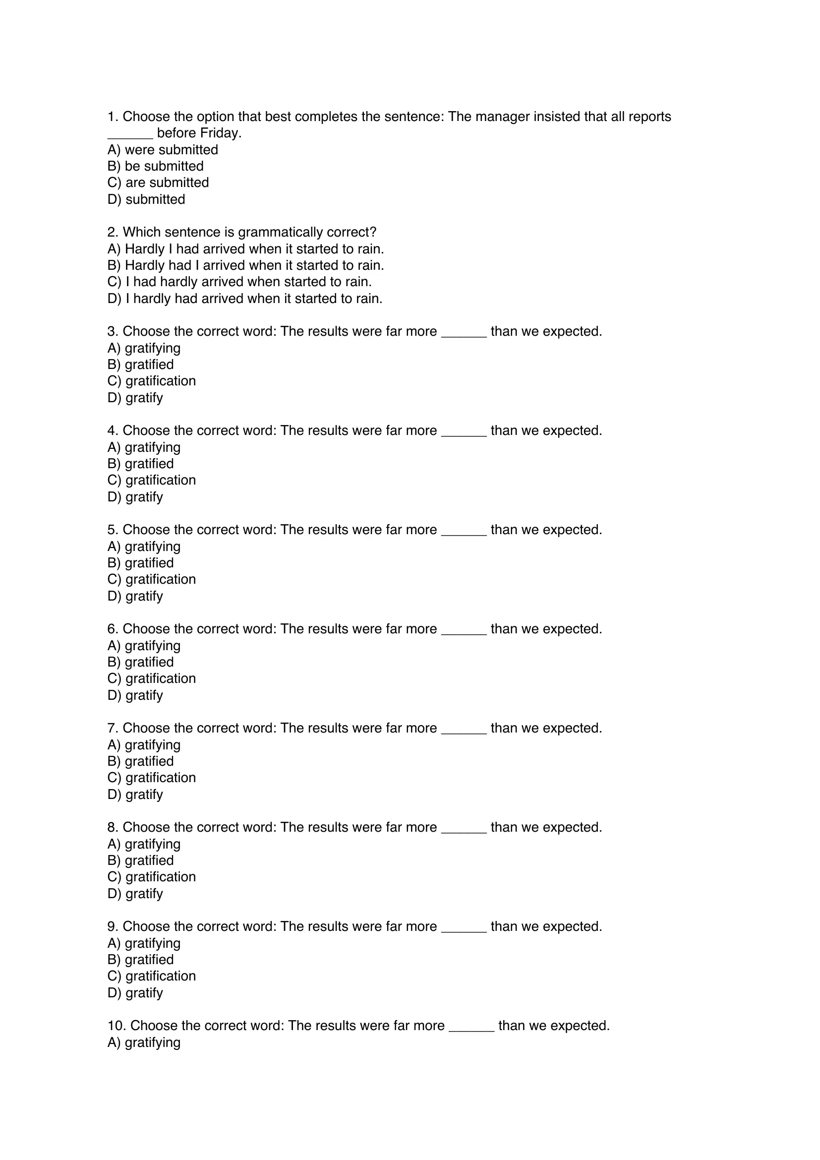 Grammar Exercises 1