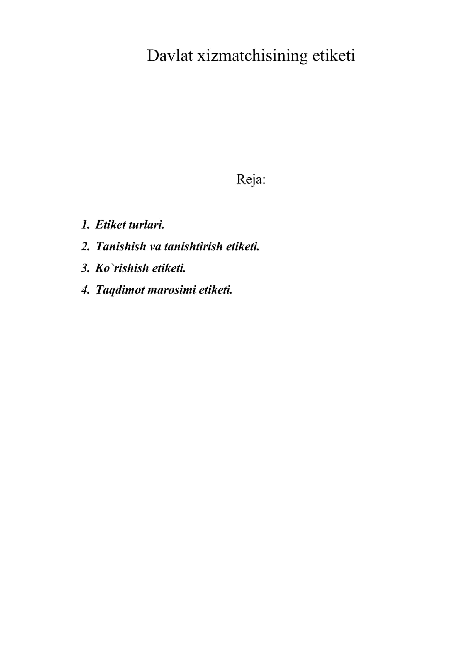 Davlat xizmatchisining etiketi 1