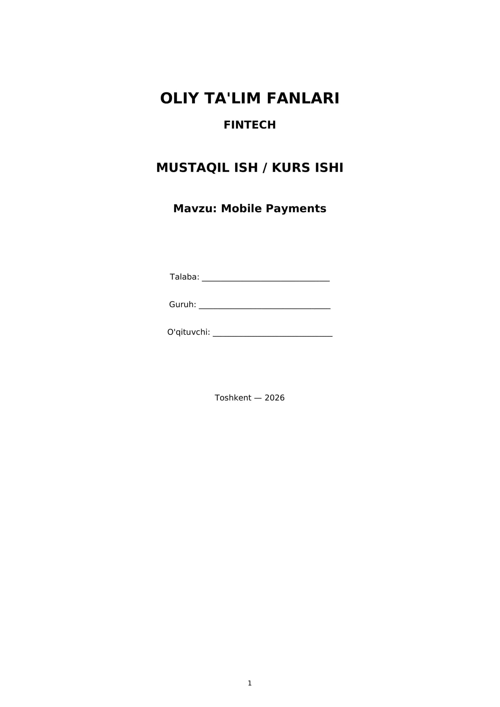 Mobile Payments 1