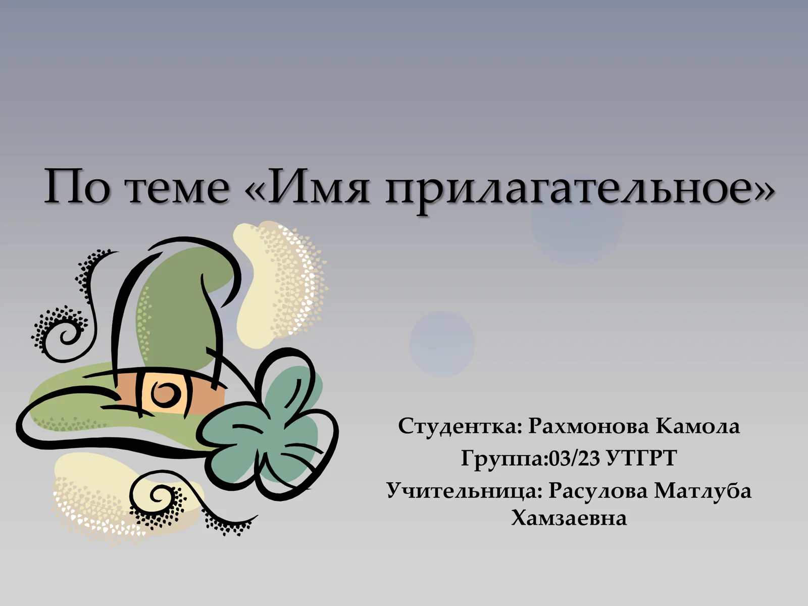 Имя прилагательное 1