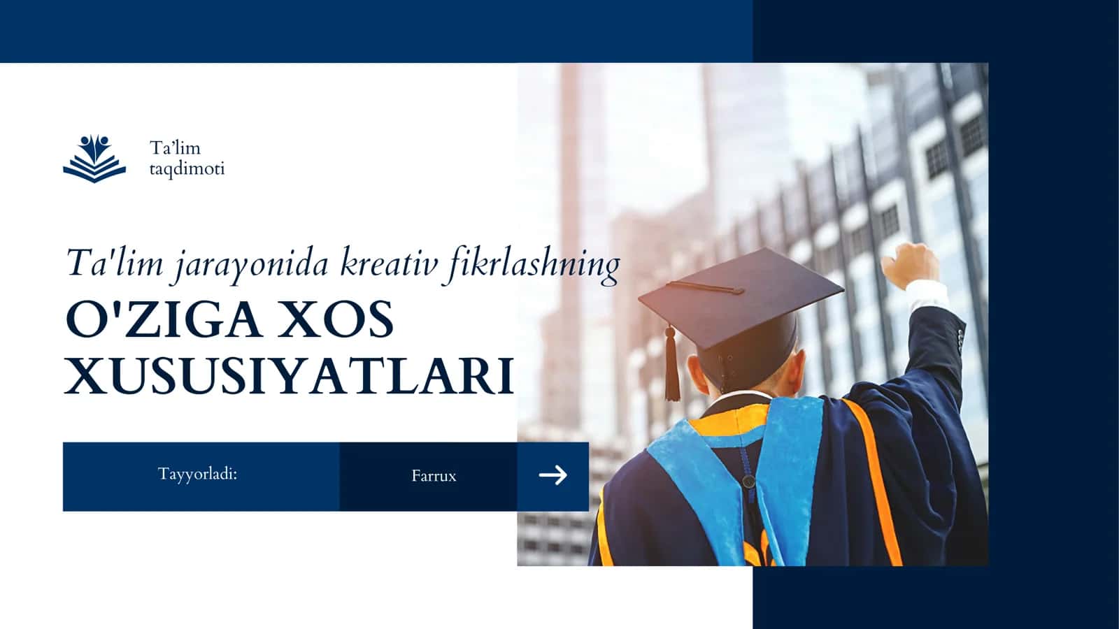 Zamonaviy ta’lim jarayonida kreativ fikrlashning o‘ziga xos xususiyatlari 1