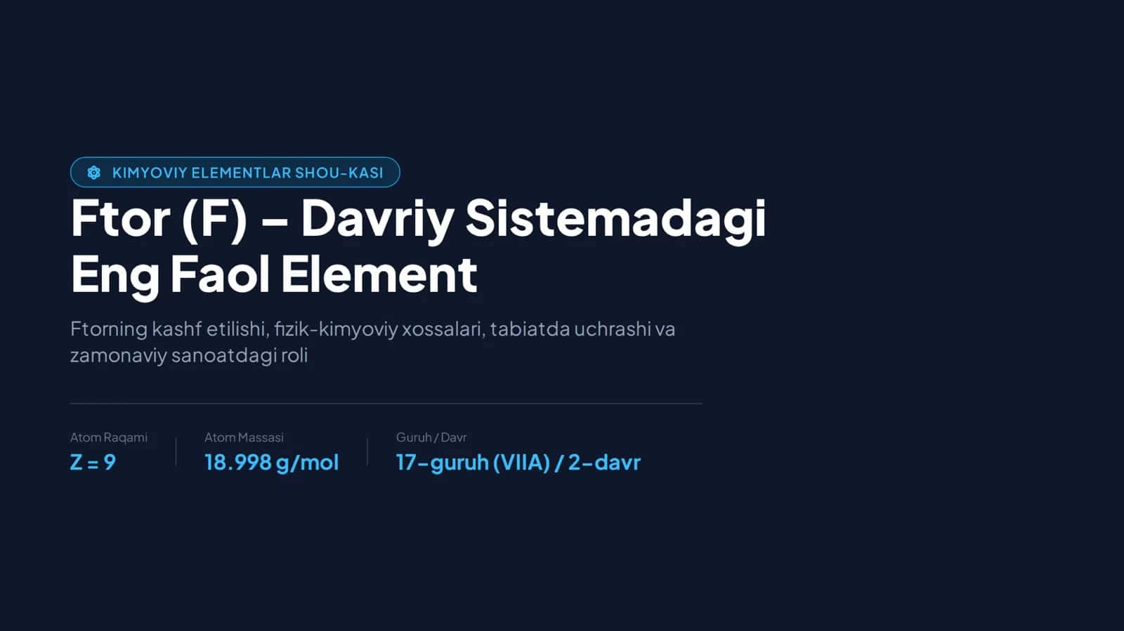 Ftor elementi haqida taqdimot 1