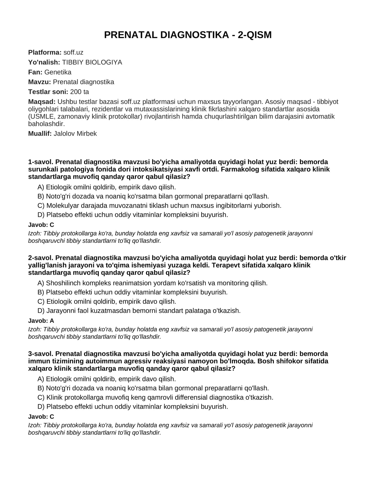 PRENATAL DIAGNOSTIKA - 2-QISM 1